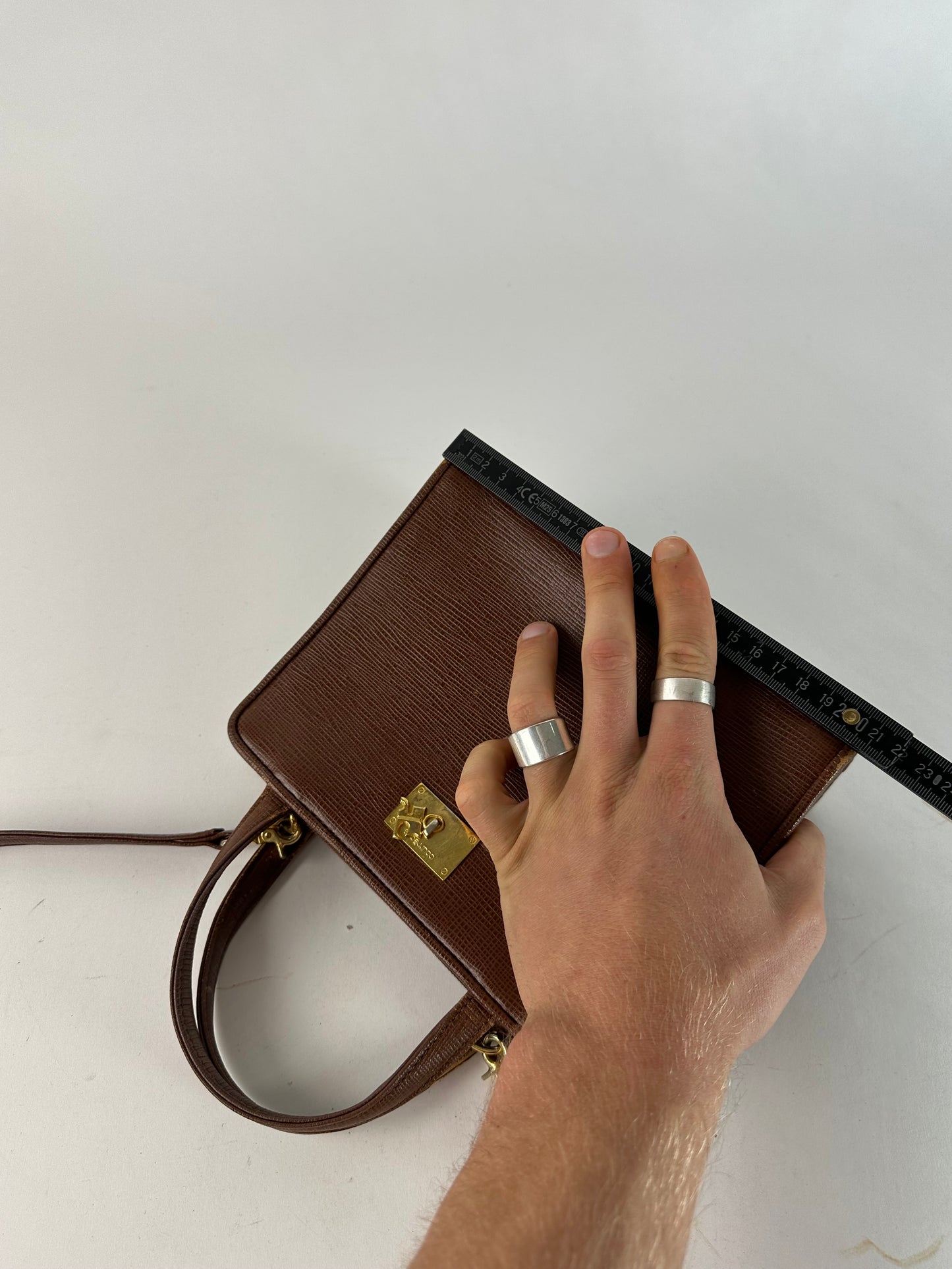 Vintage Courreges 2Way Leather Bag Brown