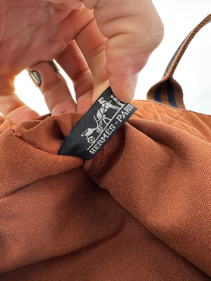 Vintage Hermès Fourre-Tout Tote Bag Canvas Brown