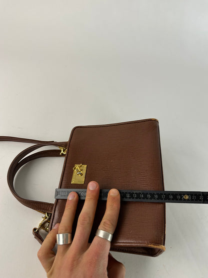 Vintage Courreges 2Way Leather Bag Brown