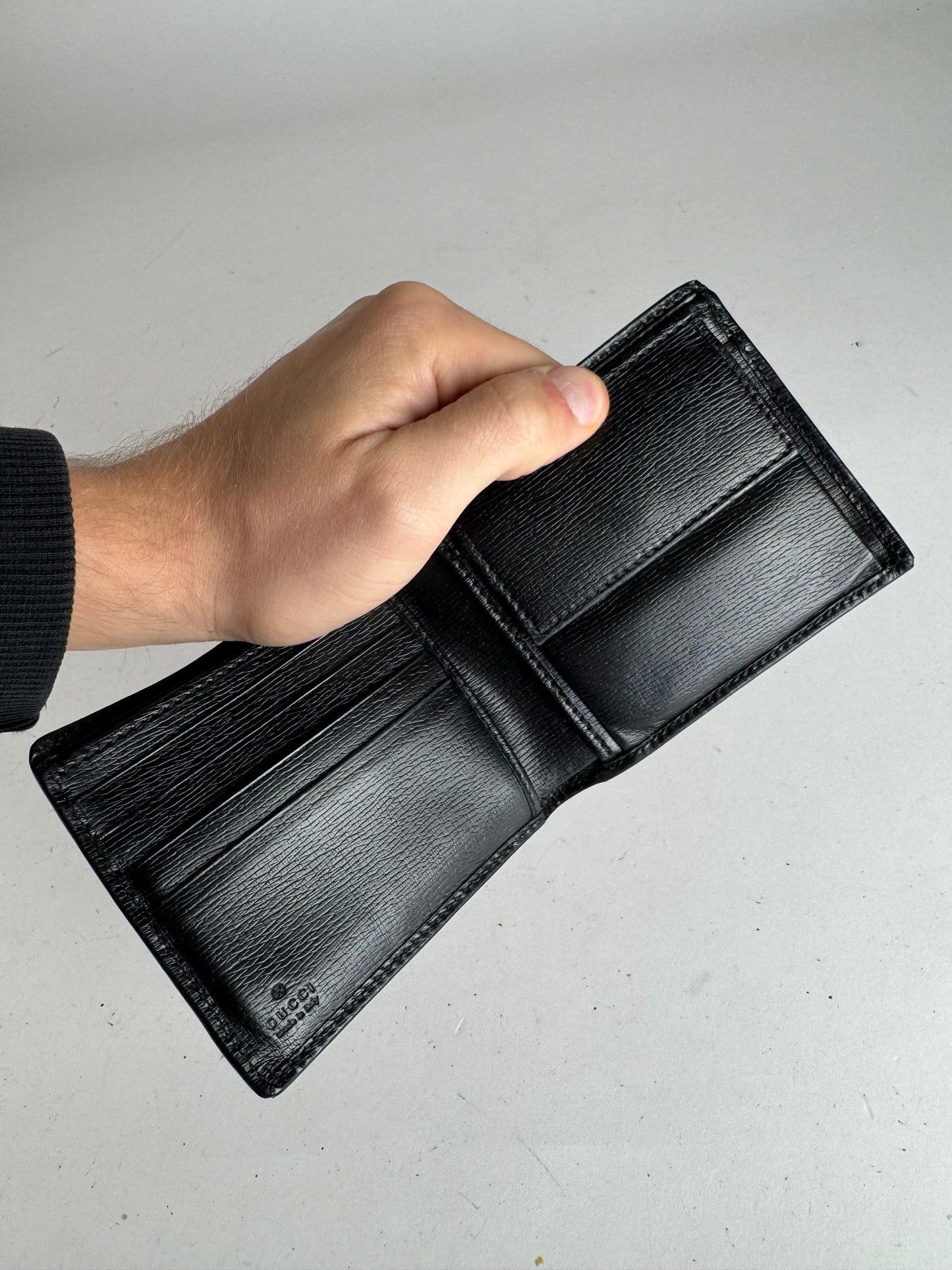 Vintage Gucci Flapable Leather Wallet Black