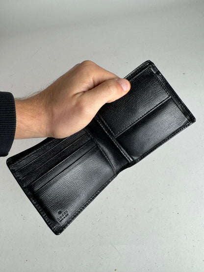 Vintage Gucci Flapable Leather Wallet Black