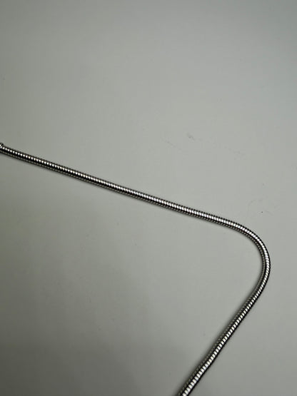 Vintage Givenchy Logo Pendant Necklace Silver Black