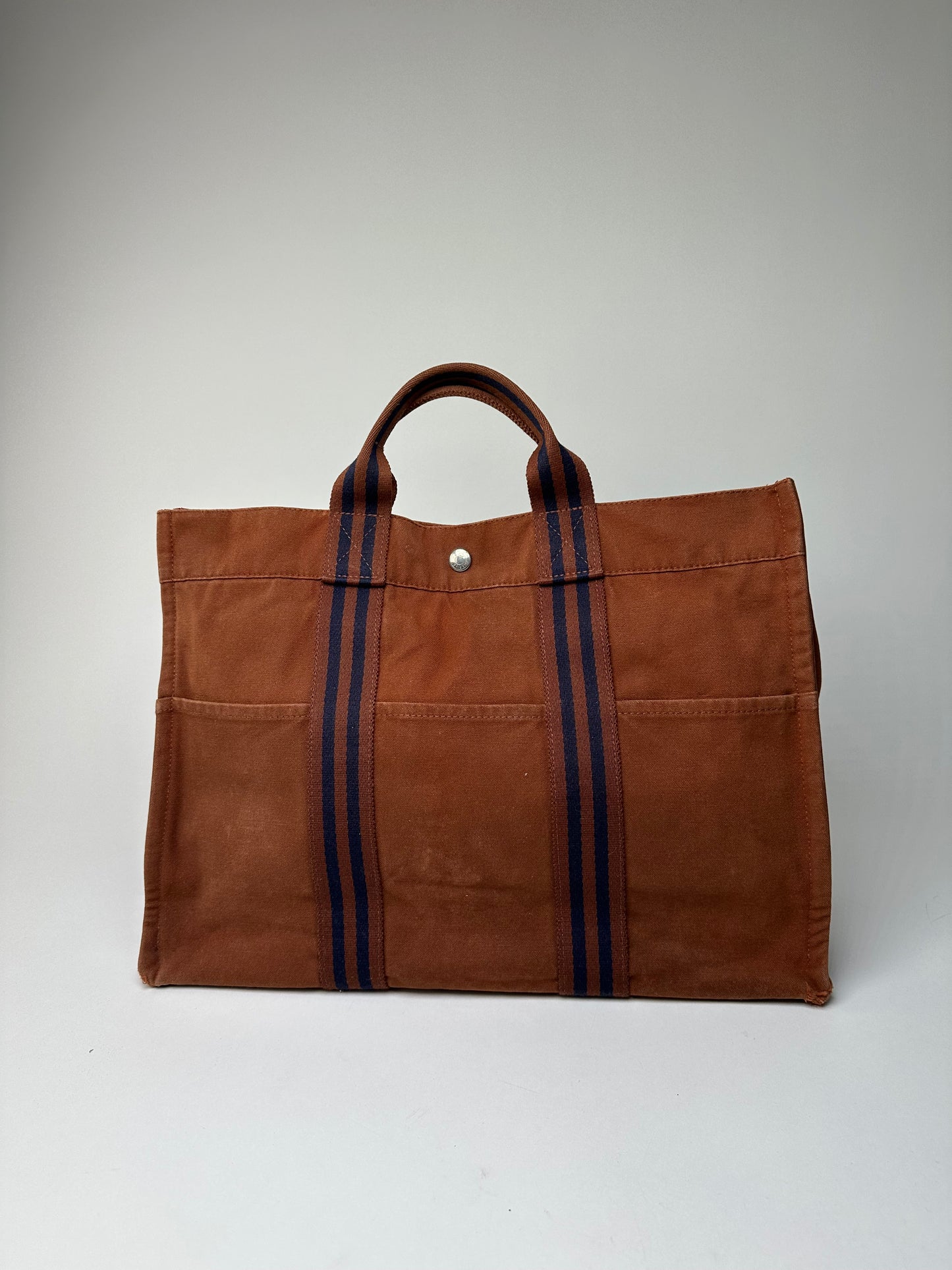 Vintage Hermès Fourre-Tout Tote Bag Canvas Brown