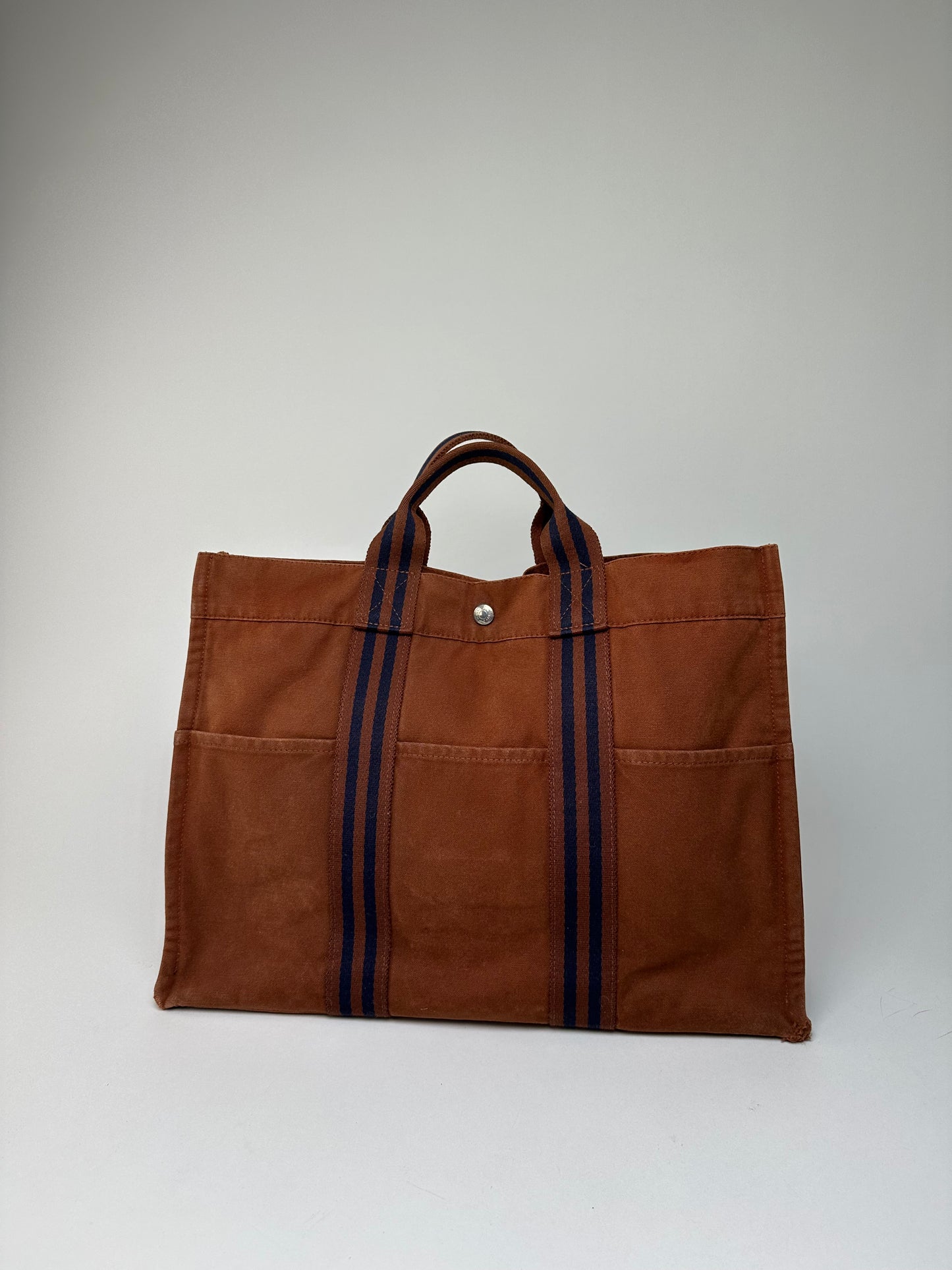 Vintage Hermès Fourre-Tout Tote Bag Canvas Brown