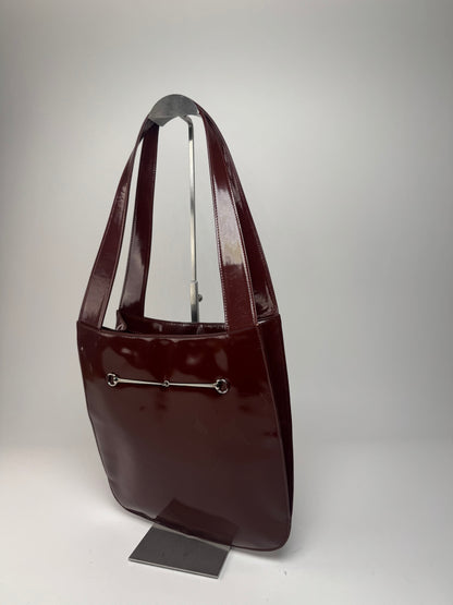 Vintage Gucci Patent Leather Tote Bag Purple