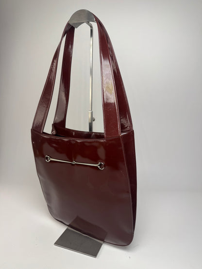 Vintage Gucci Patent Leather Tote Bag Purple
