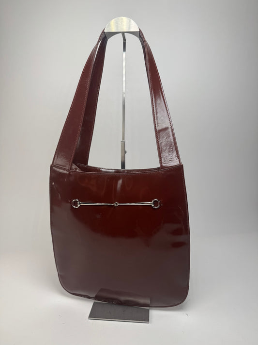 Vintage Gucci Patent Leather Tote Bag Purple