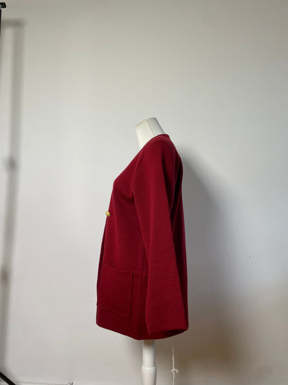 Vintage Chloe Wool Blend Blazer Red Gold Buttons L