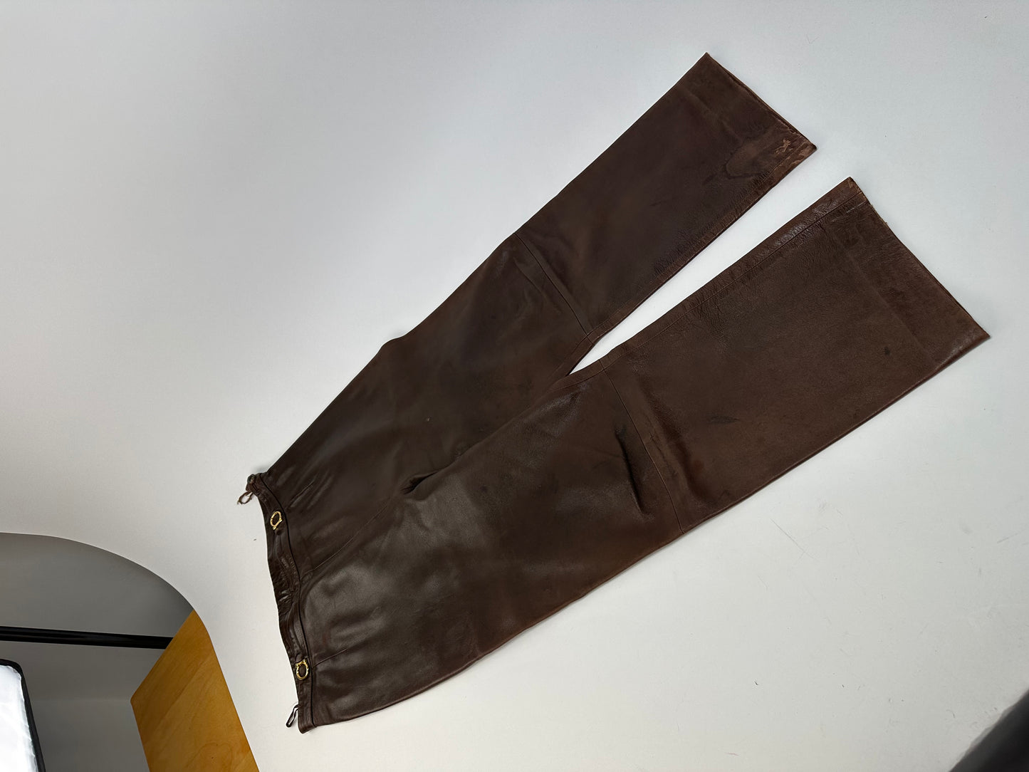 Vintage Celine Calfskin Trousers Brown M