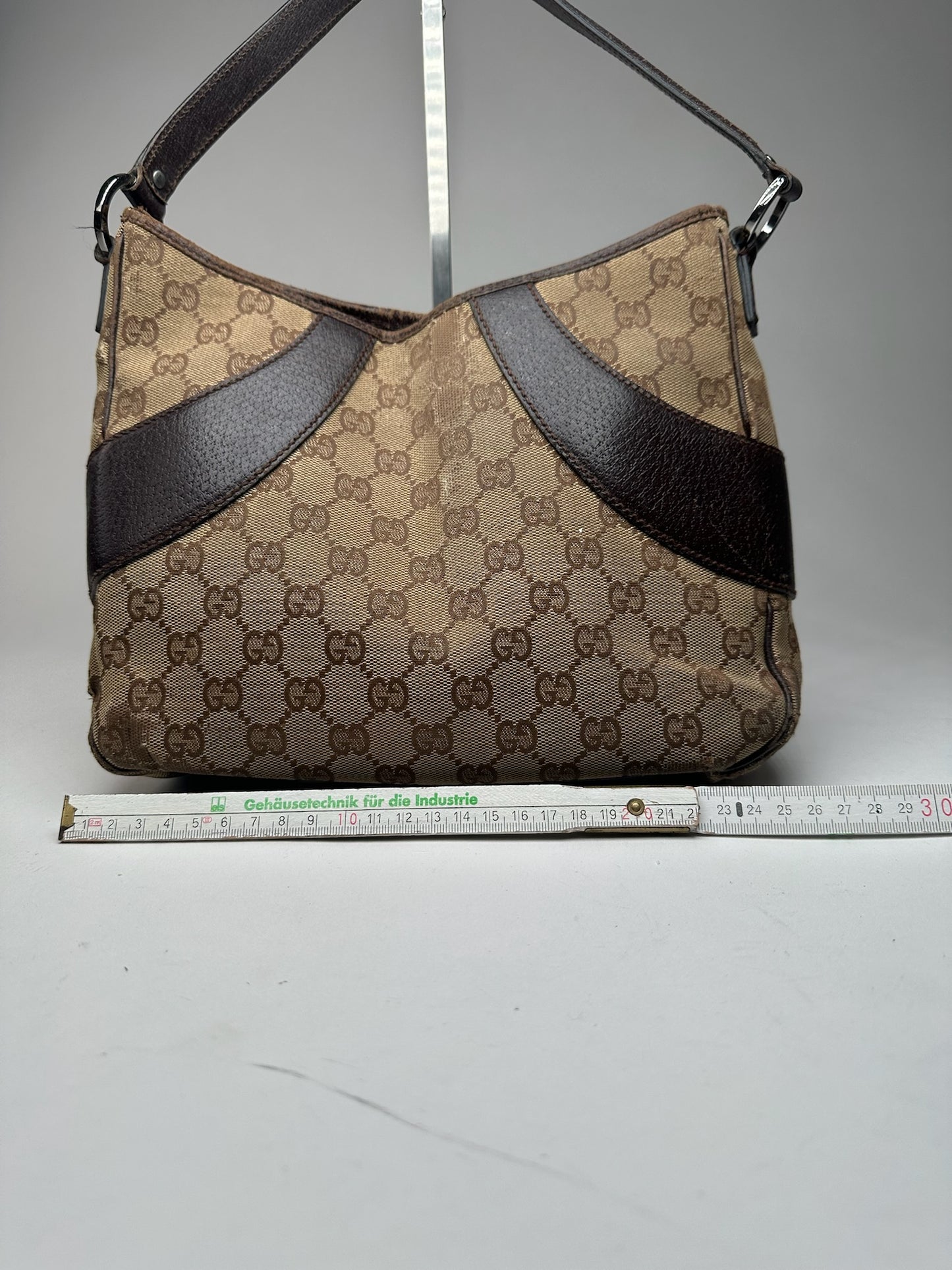 Vintage Gucci Canvas Mongram Handbag beige brown