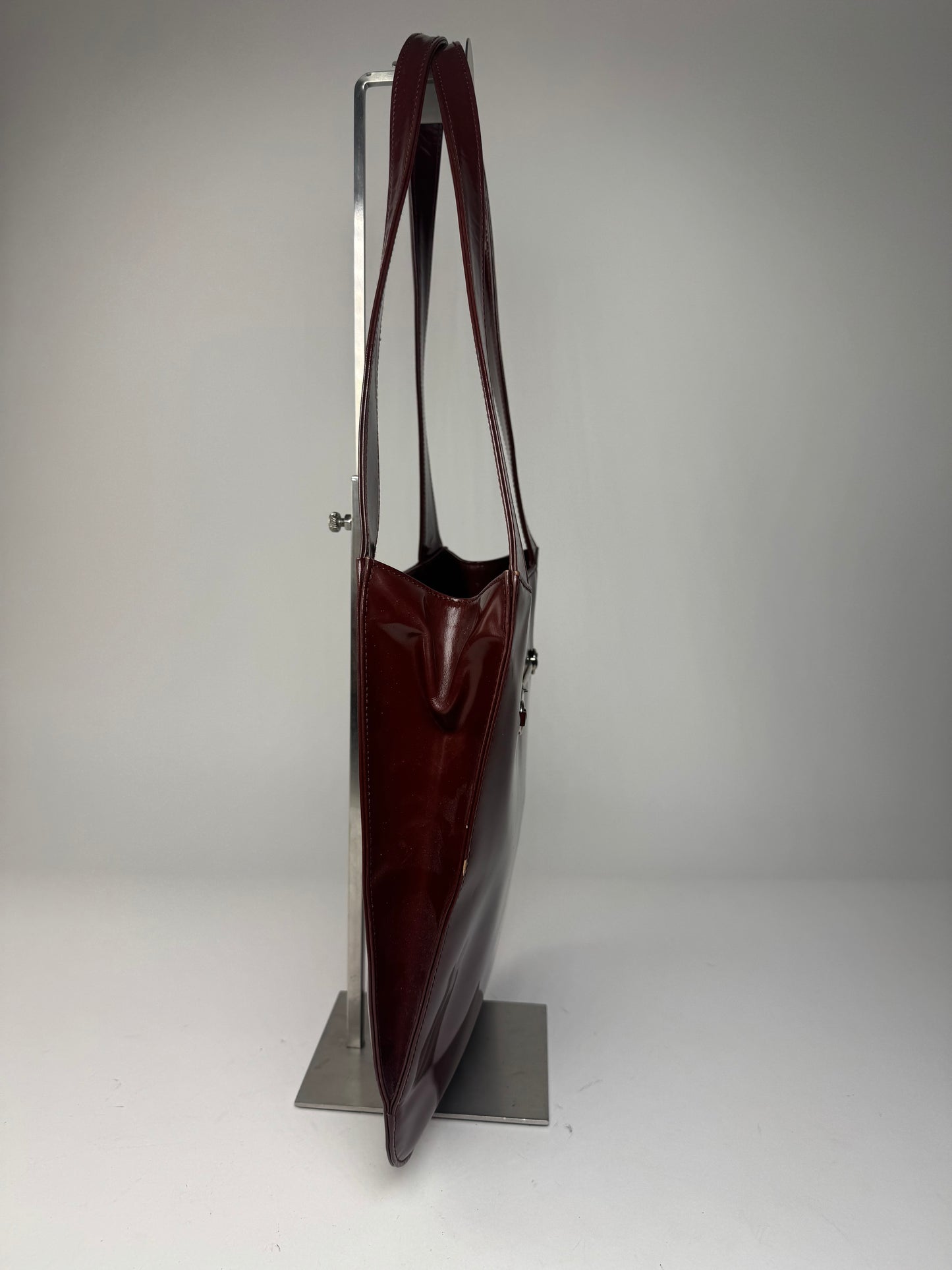 Vintage Gucci Patent Leather Tote Bag Purple