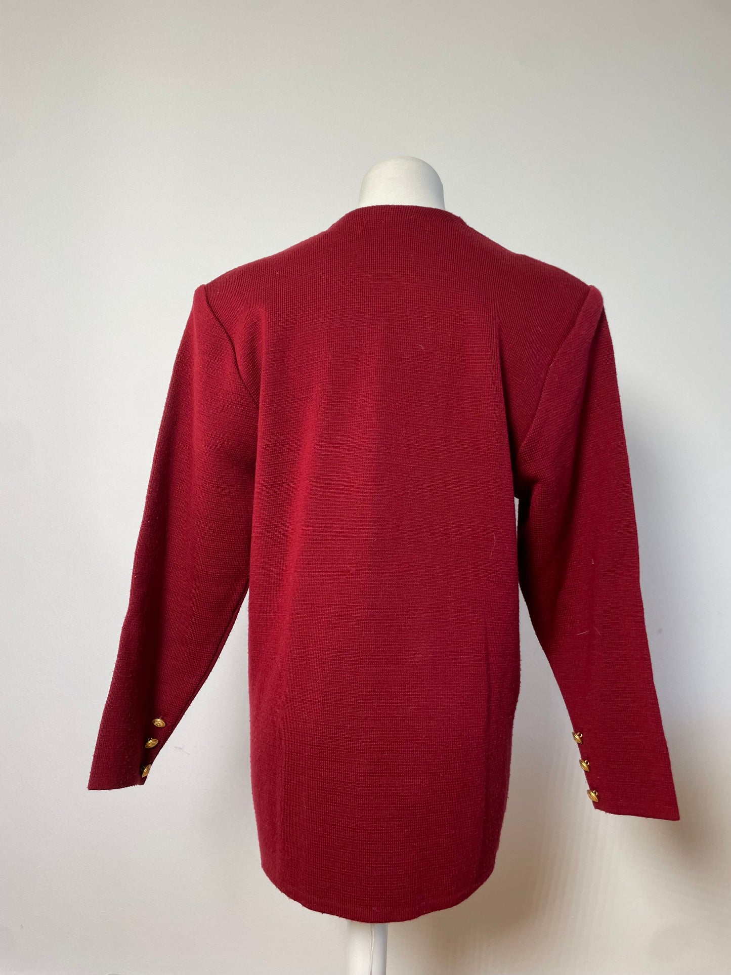 Vintage Chloe Wool Blend Blazer Red Gold Buttons L
