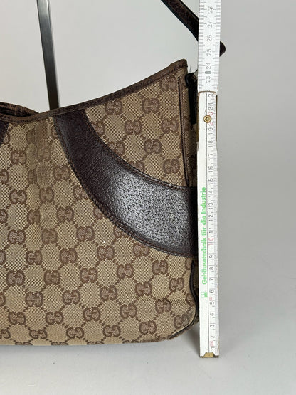Vintage Gucci Canvas Mongram Handbag beige brown