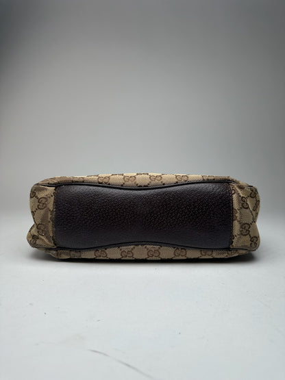 Vintage Gucci Canvas Mongram Handbag beige brown