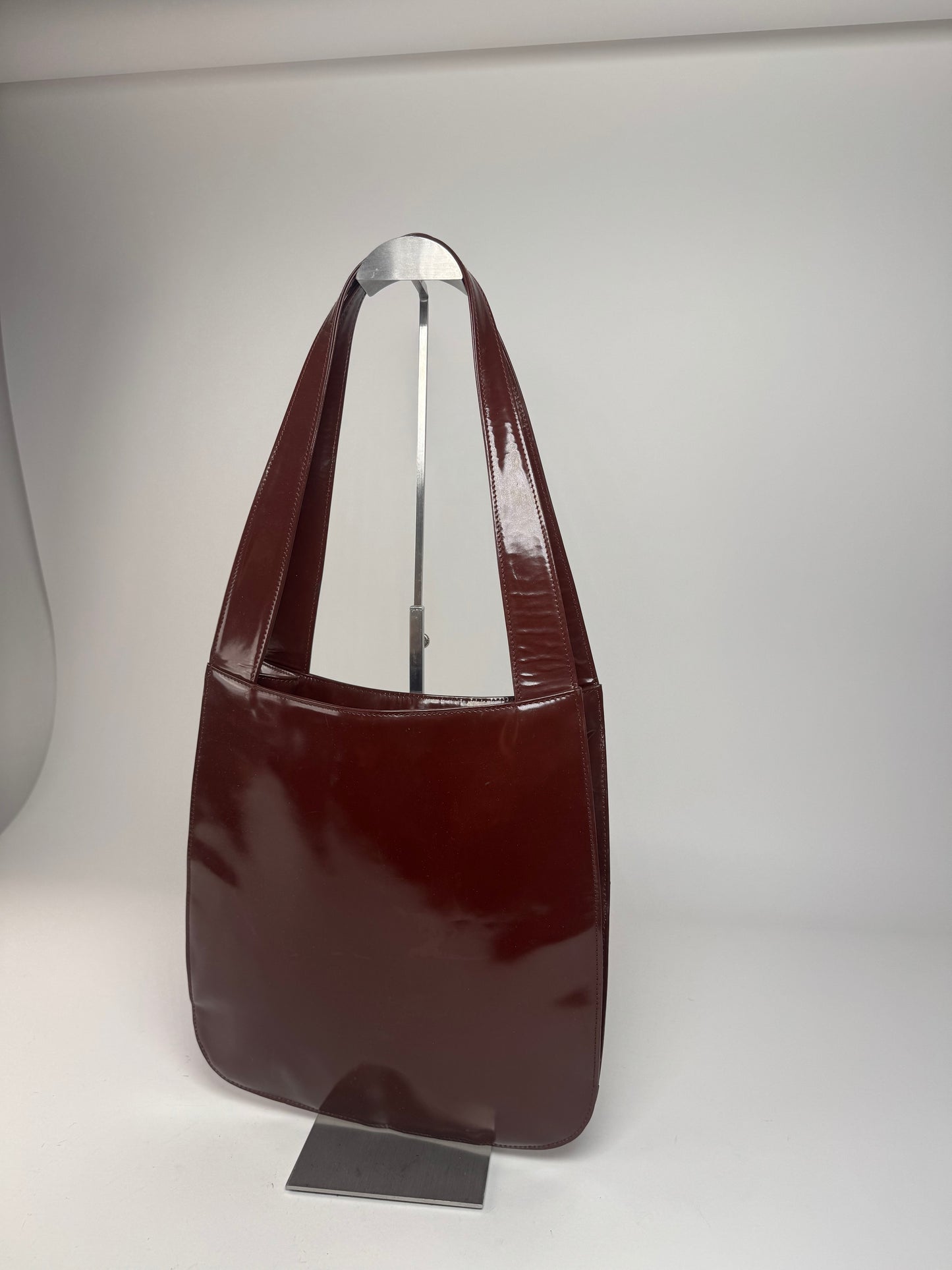 Vintage Gucci Patent Leather Tote Bag Purple