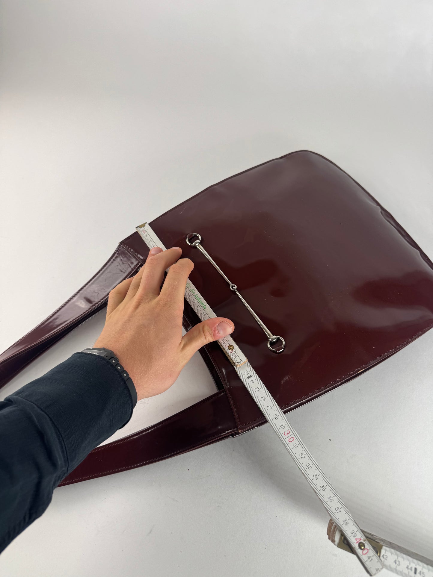 Vintage Gucci Patent Leather Tote Bag Purple