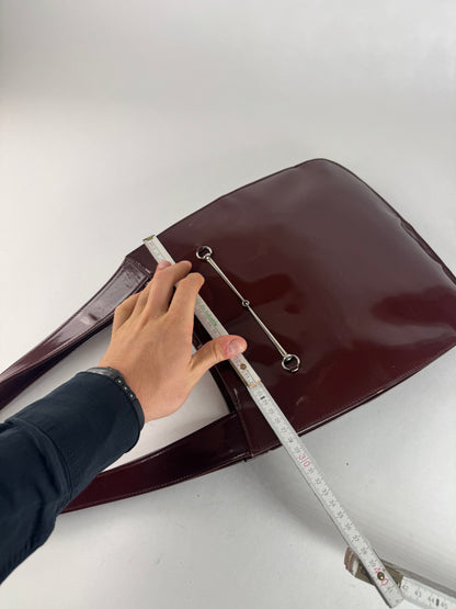 Vintage Gucci Patent Leather Tote Bag Purple