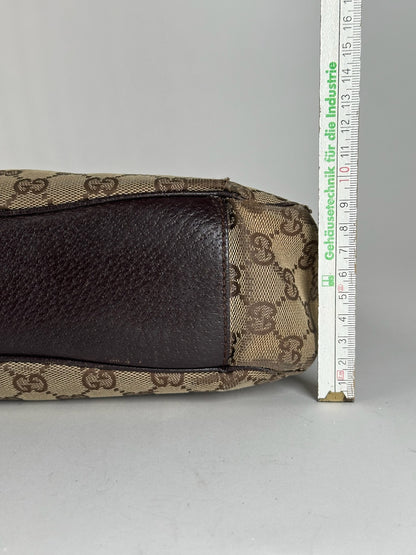 Vintage Gucci Canvas Mongram Handbag beige brown
