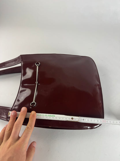 Vintage Gucci Patent Leather Tote Bag Purple