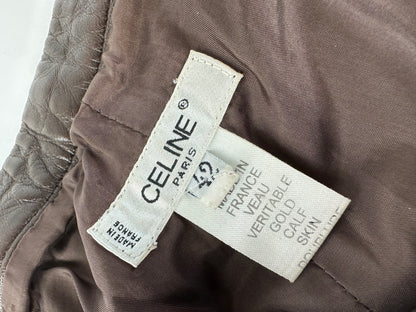 Vintage Celine Calfskin Trousers Brown M