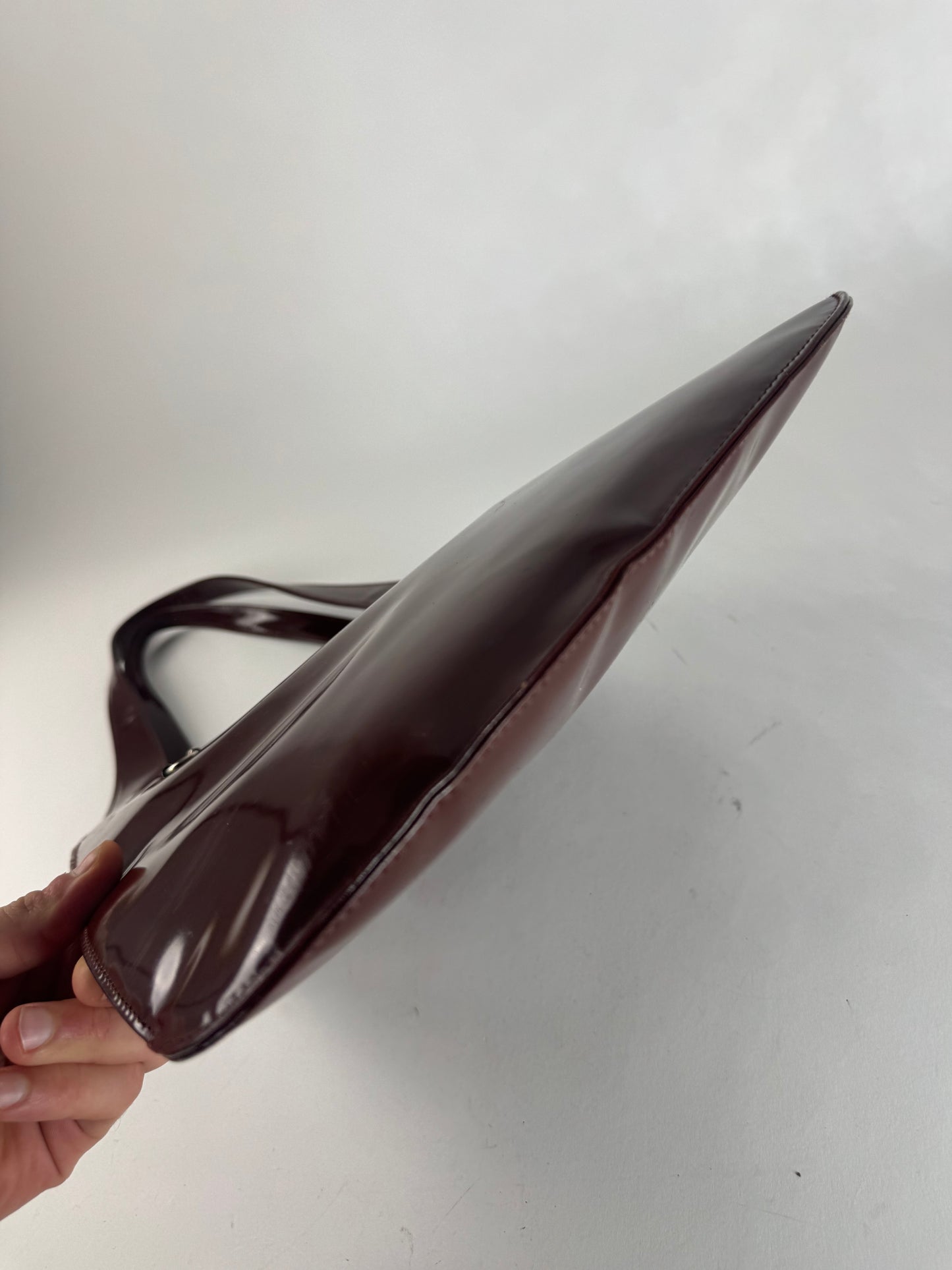 Vintage Gucci Patent Leather Tote Bag Purple
