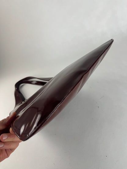 Vintage Gucci Patent Leather Tote Bag Purple