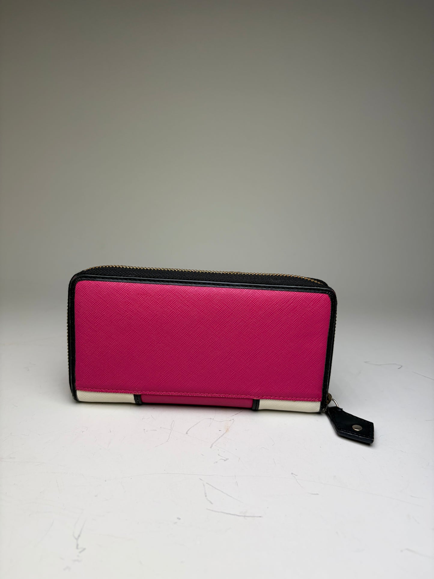 Vintage Vivienne Westwood Textured Leather Wallet Pink White Gold