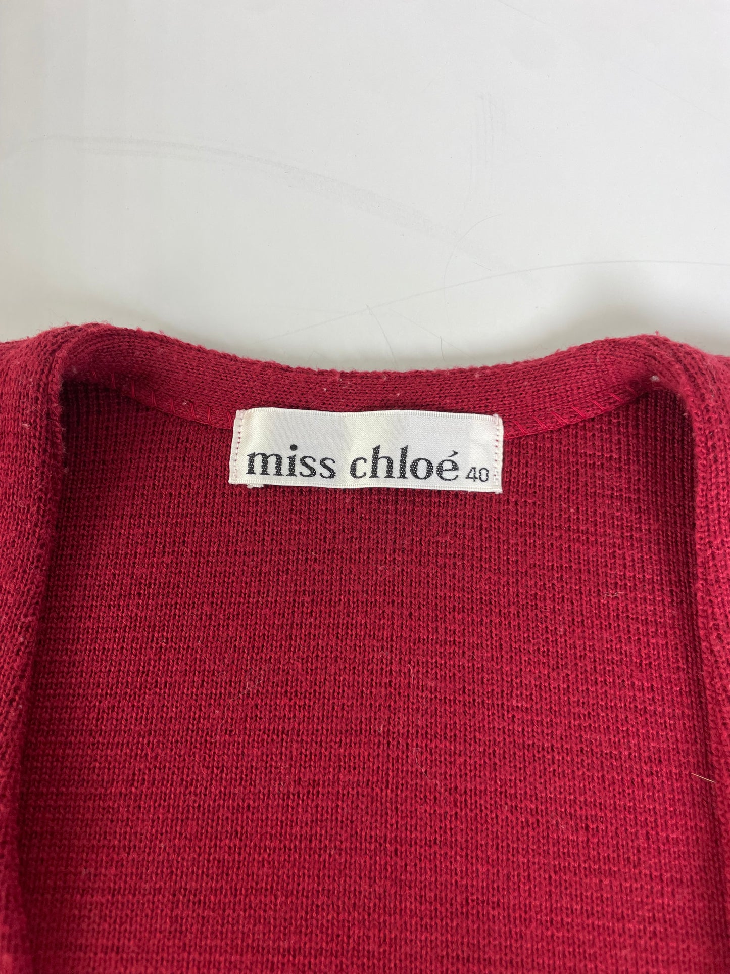 Vintage Chloe Wool Blend Blazer Red Gold Buttons L