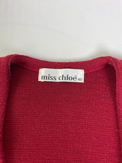 Vintage Chloe Wool Blend Blazer Red Gold Buttons L