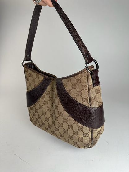 Vintage Gucci Canvas Mongram Handbag beige brown
