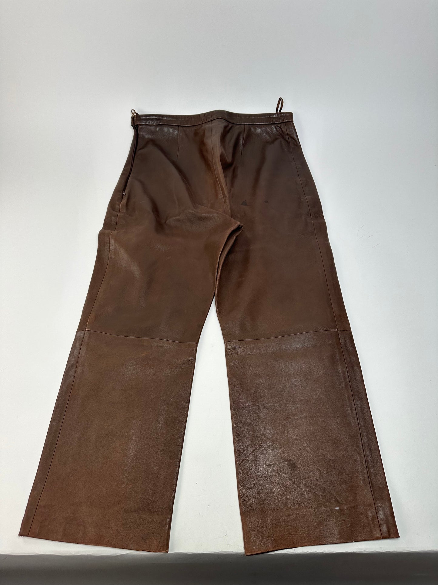 Vintage Celine Calfskin Trousers Brown M