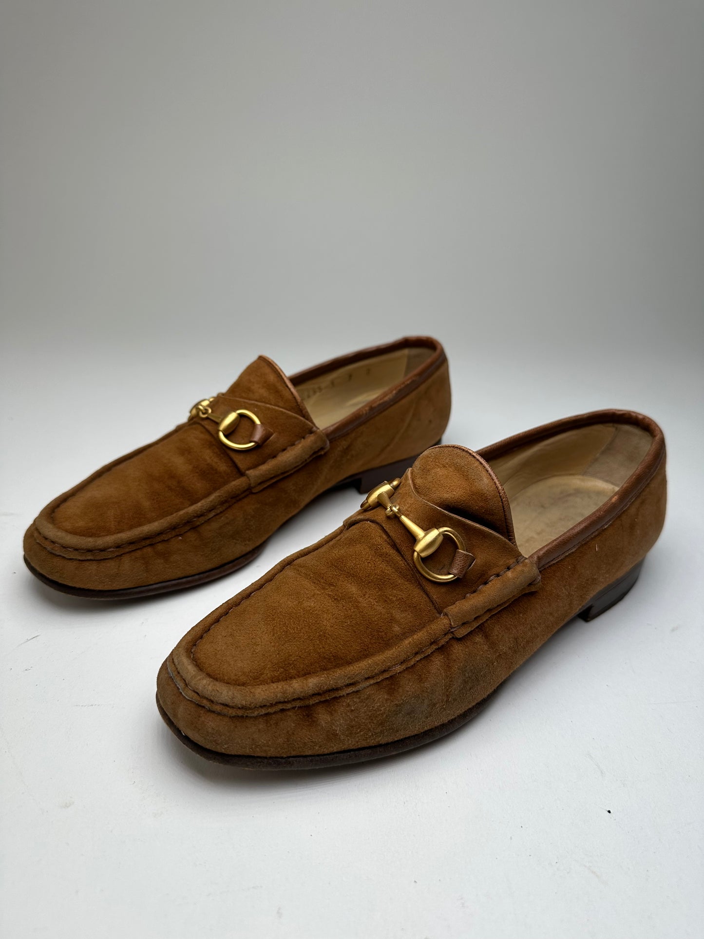 Vintage Gucci Suede Horsebit Loafer Brown