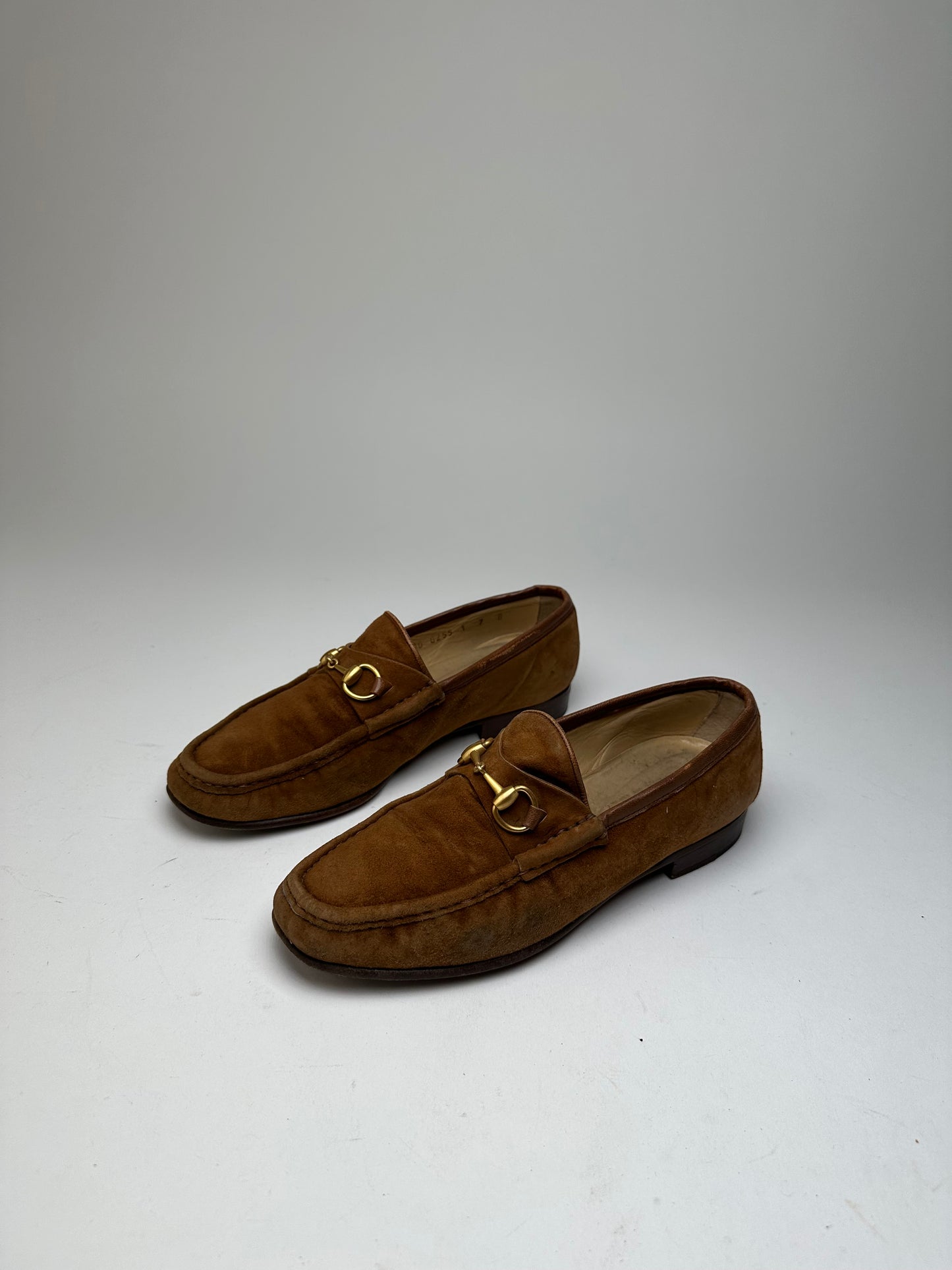 Vintage Gucci Suede Horsebit Loafer Brown