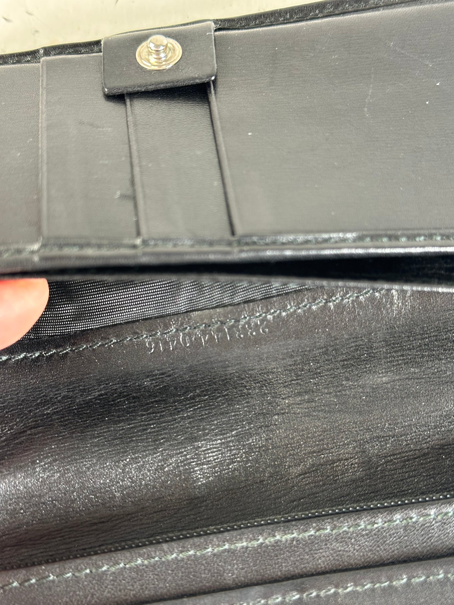 Vintage Gucci Leather Wallet Black Silver