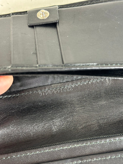 Vintage Gucci Leather Wallet Black Silver