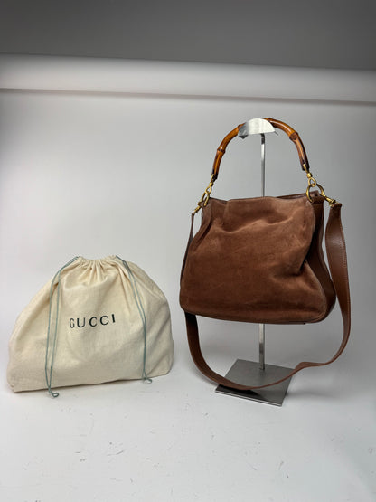 Sac vintage Gucci Bamboo 2Way en cuir marron