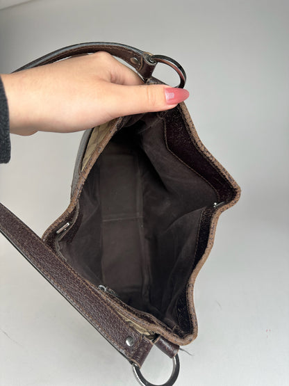 Vintage Gucci Canvas Mongram Handbag beige brown