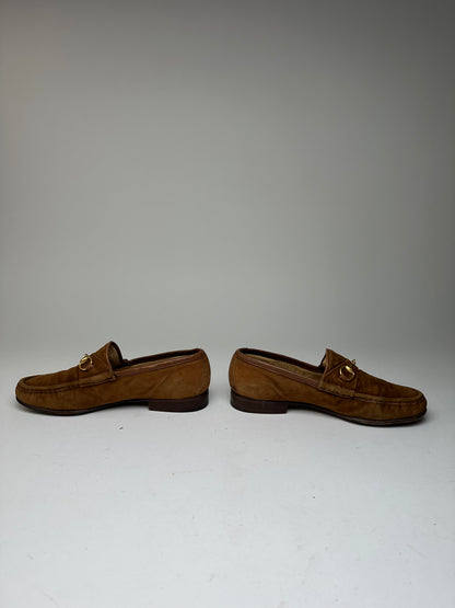Vintage Gucci Suede Horsebit Loafer Brown