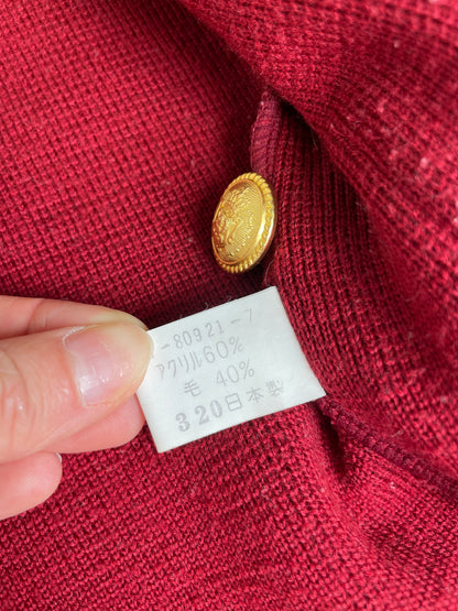 Vintage Chloe Wool Blend Blazer Red Gold Buttons L