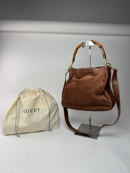 Sac vintage Gucci Bamboo 2Way en cuir marron