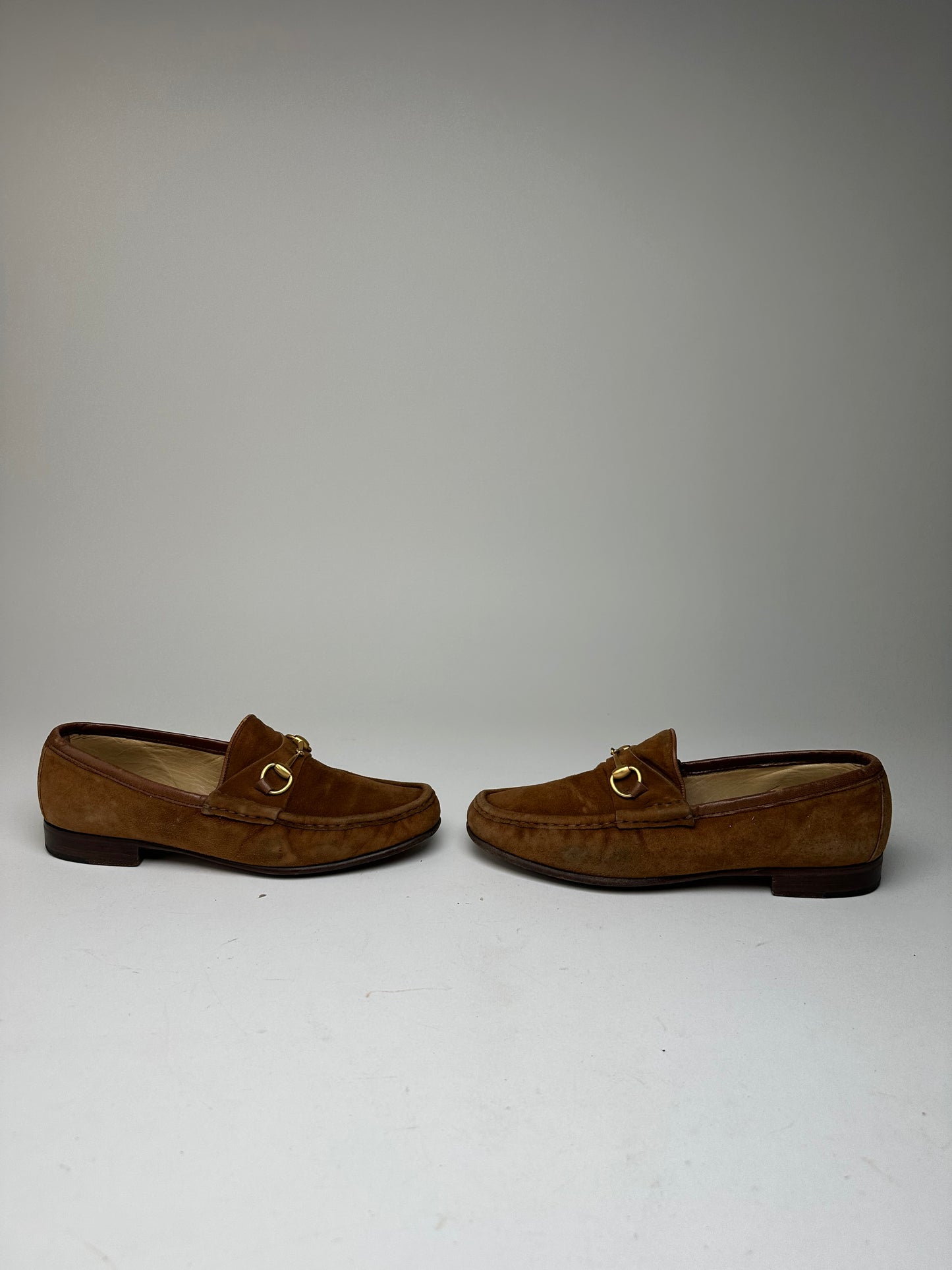 Vintage Gucci Suede Horsebit Loafer Brown