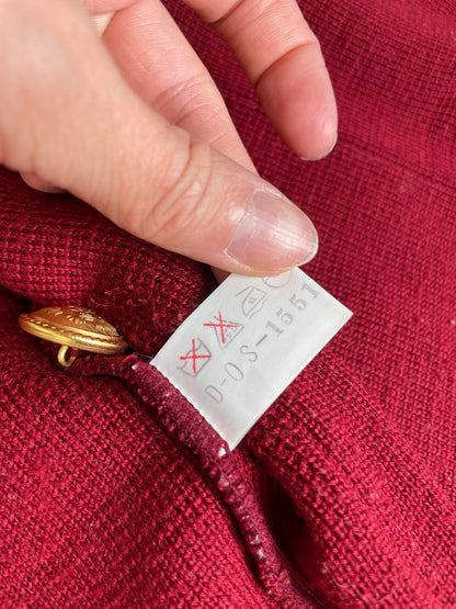 Vintage Chloe Wool Blend Blazer Red Gold Buttons L