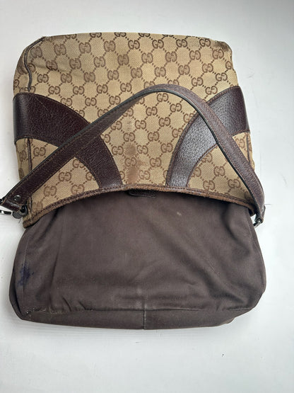 Vintage Gucci Canvas Mongram Handbag beige brown
