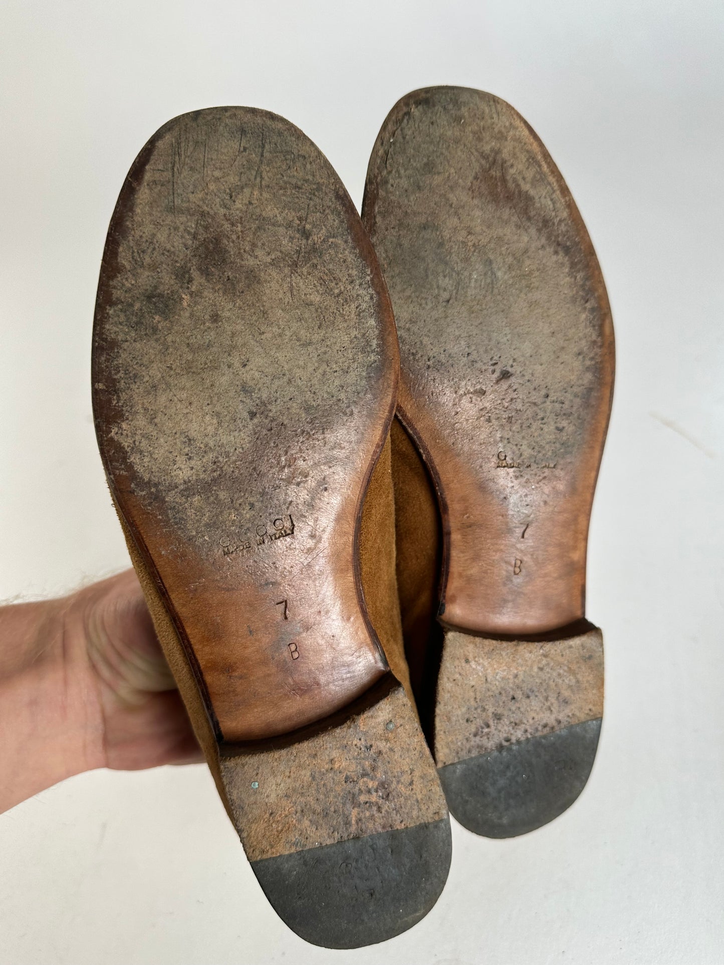 Vintage Gucci Suede Horsebit Loafer Brown