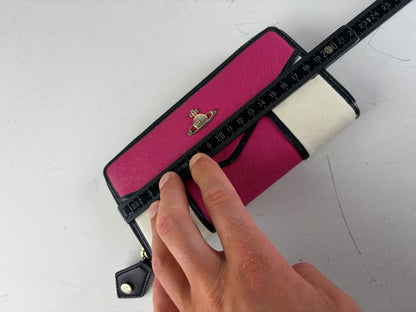 Vintage Vivienne Westwood Textured Leather Wallet Pink White Gold