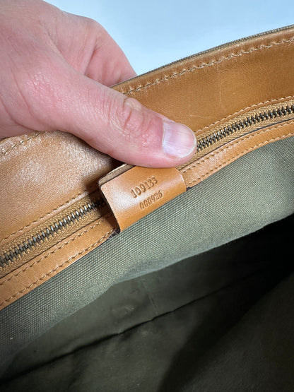 Vintage Gucci Canvas Shoulder Bag Khaki