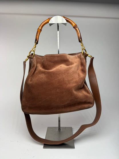 Sac vintage Gucci Bamboo 2Way en cuir marron