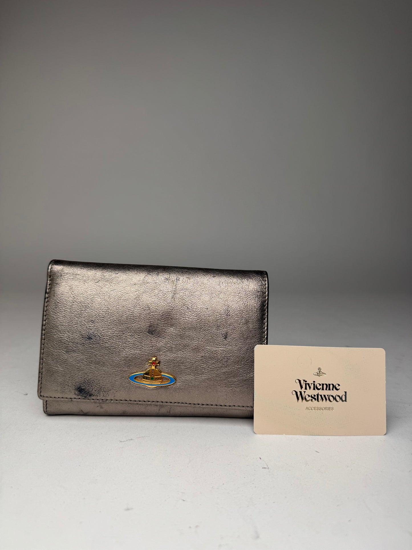 Vintage Vivienne Westwood Leather Wallet Silver
