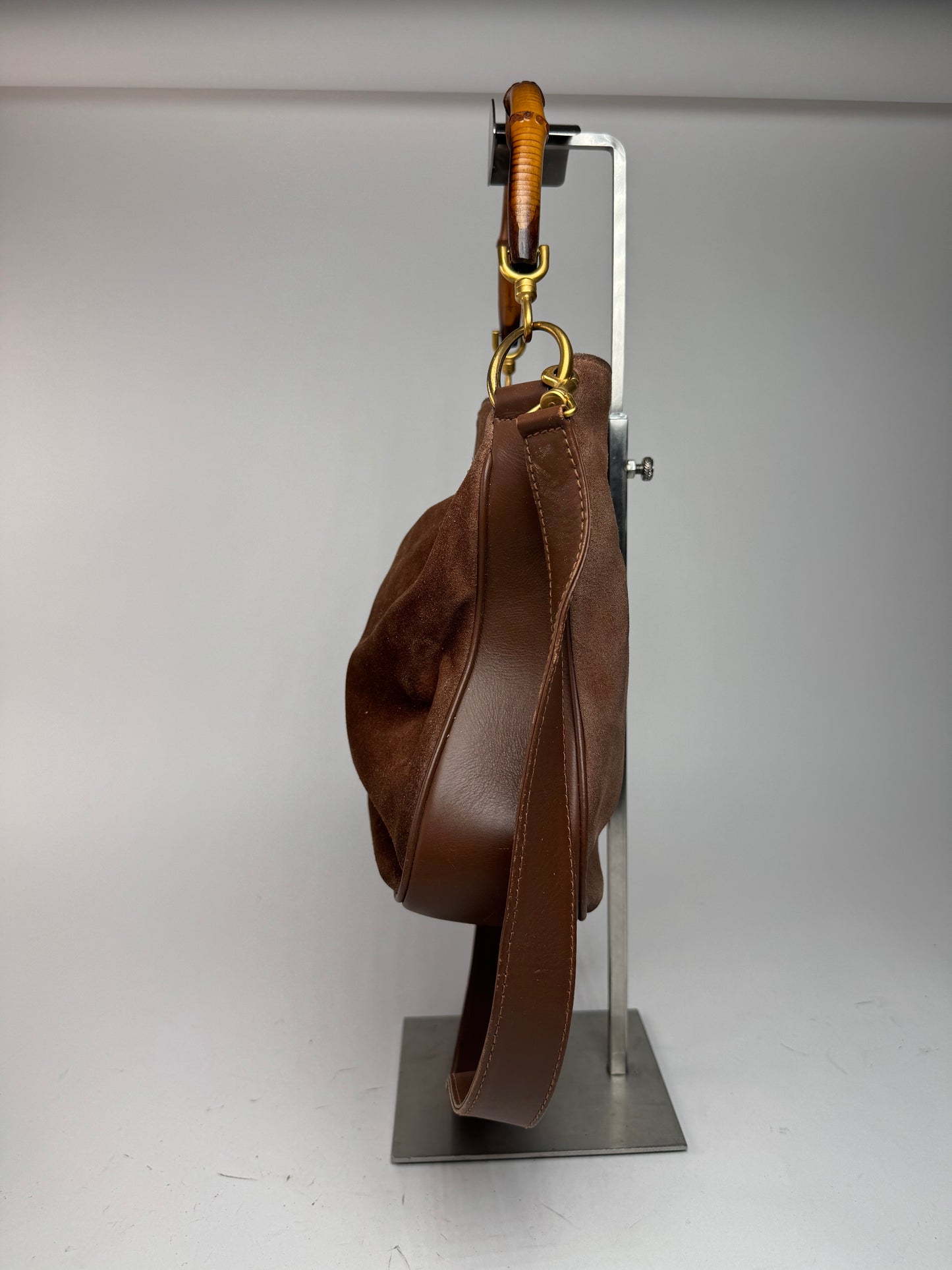 Sac vintage Gucci Bamboo 2Way en cuir marron