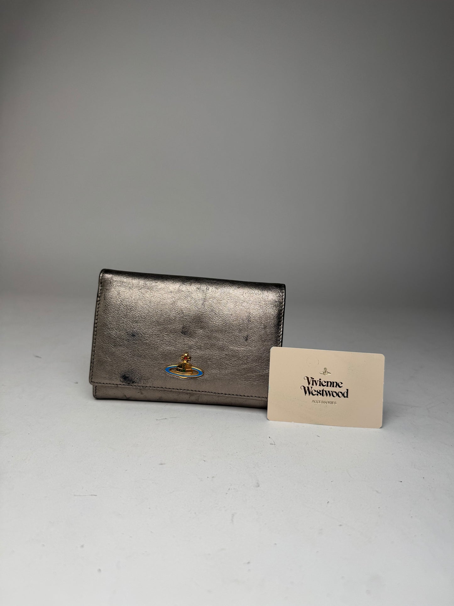 Vintage Vivienne Westwood Leather Wallet Silver